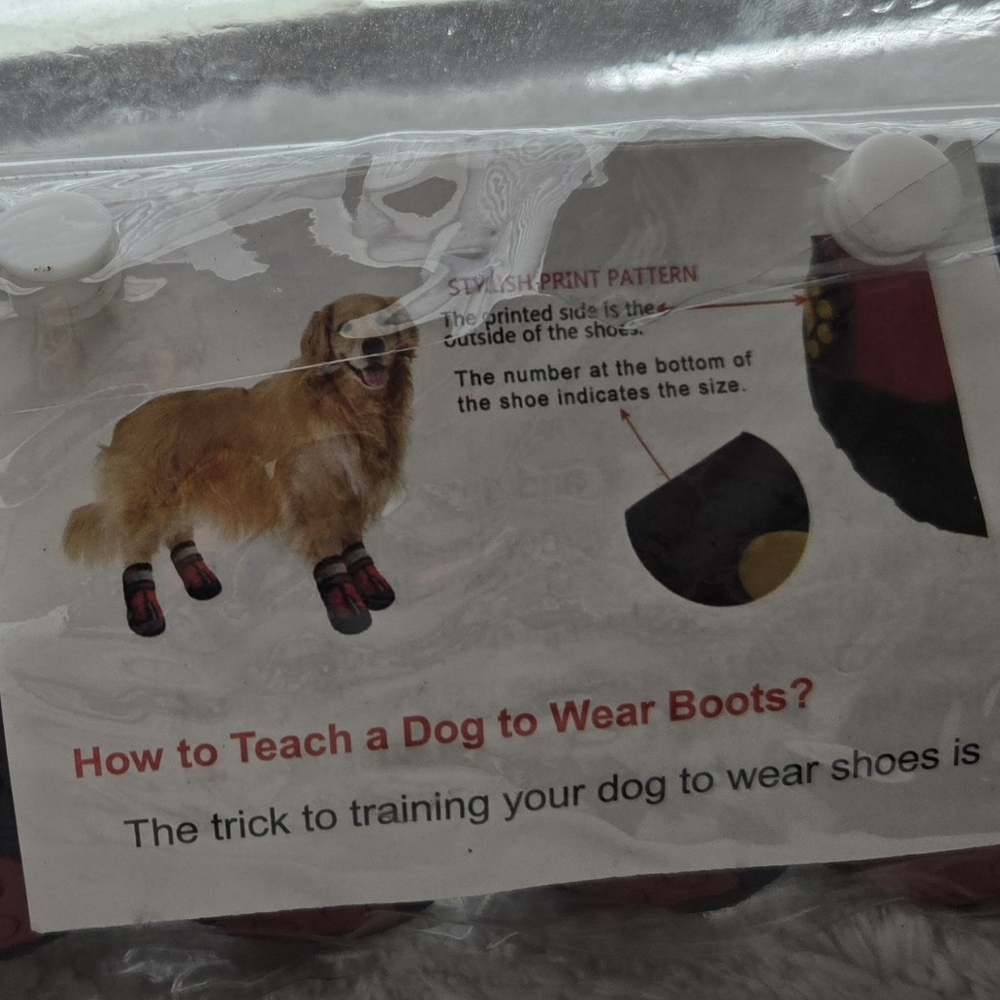 Durable Pet Boots - Black and Red